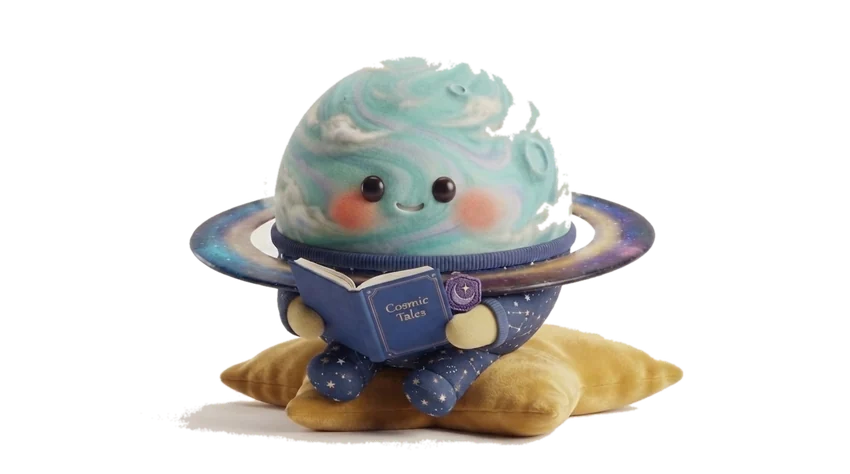 O Teo lendo o livro das estrelas